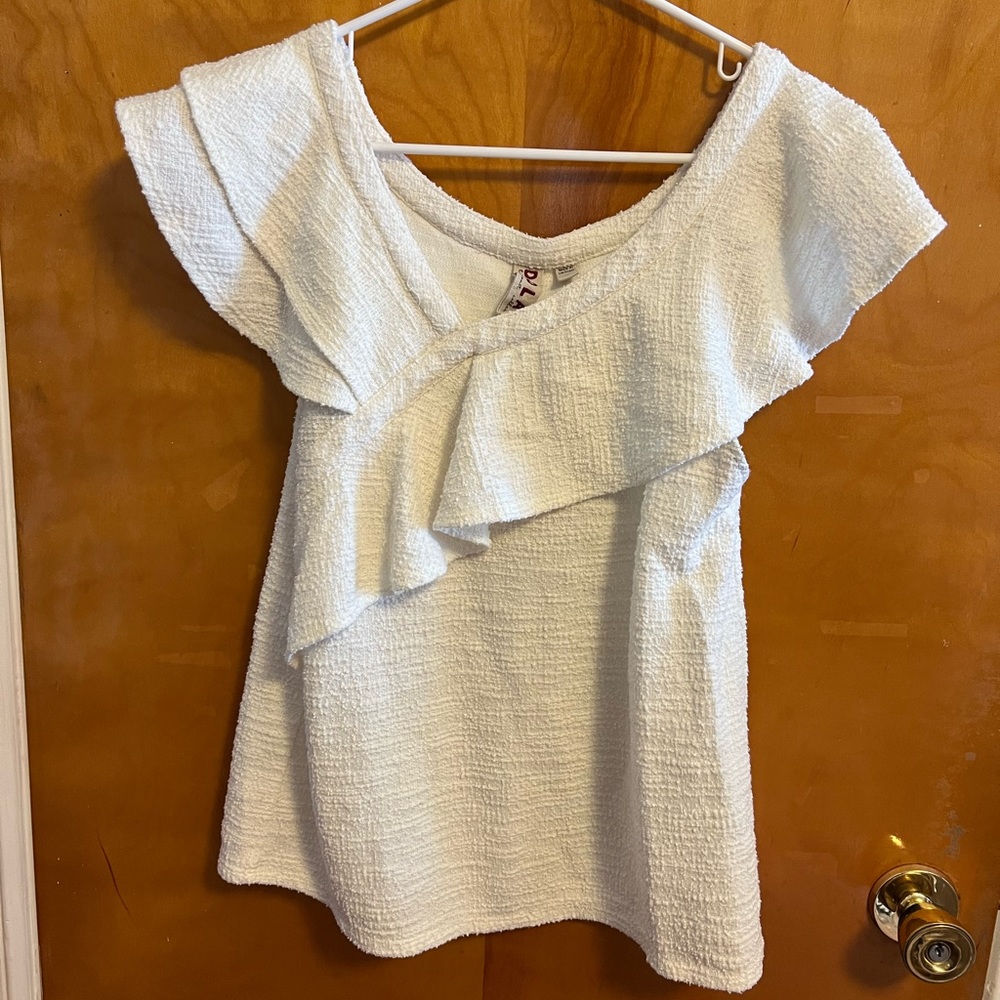 Anthropologie Dolan Off-White Asymmetrical Blouse